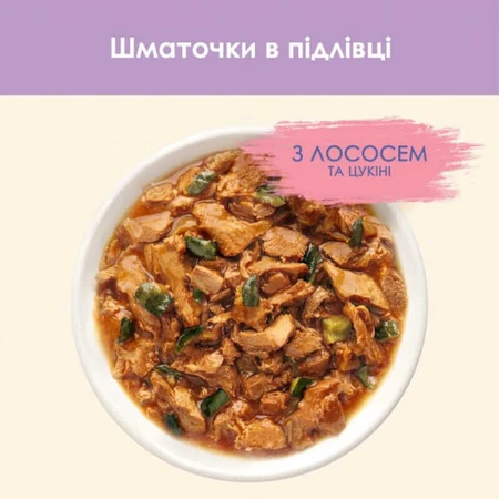 Вологий корм для кішок Purina Cat Chow Sensetive з лососем та цукіні в желе 85г: ціни та характеристики