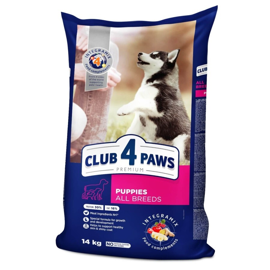 Сухий корм для собак Club 4 Paws Преміум. Для цуценят з високим вмістом курки 14 кг: ціни та характеристики
