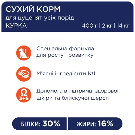 Сухой корм для собак Club 4 Paws Премиум. Для щенков с высоким содержанием курицы 14 кг: цены и характеристики