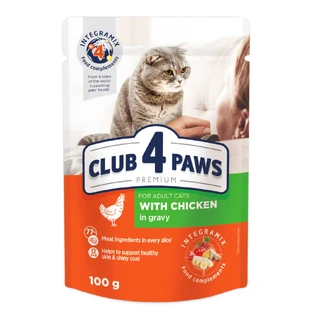 Влажный корм для кошек Club 4 Paws в соусе с курицей 100 г