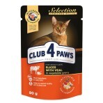 Вологий корм для кішок Club 4 Paws в овочевому соусі з телятиною 80 г: ціни та характеристики