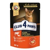 Влажный корм для кошек Club 4 Paws в овощном соусе с телятиной 80 г 