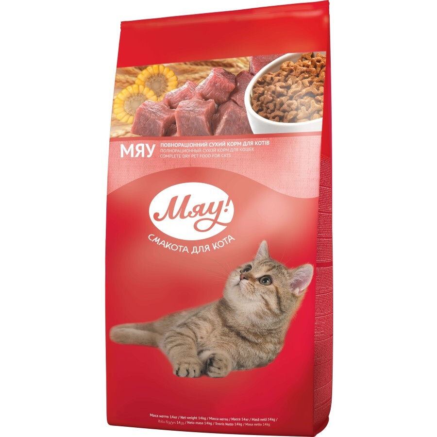 Сухий корм для кішок Мяу! з куркою 14 кг: ціни та характеристики