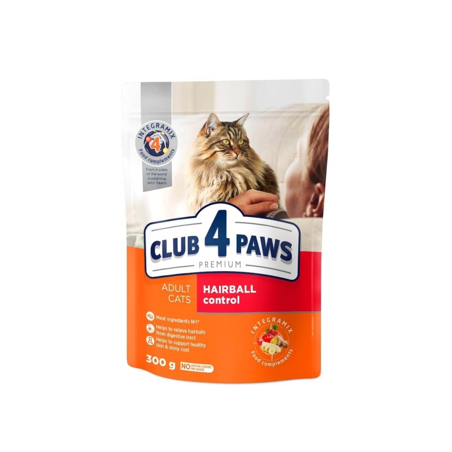 Сухой корм для кошек Club 4 Paws Премиум. С эффектом выведения шерсти 300 г : цены и характеристики