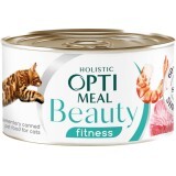 Консерви для котів Optimeal Beauty Fitness смугастий тунець у соусі з креветками 70 г