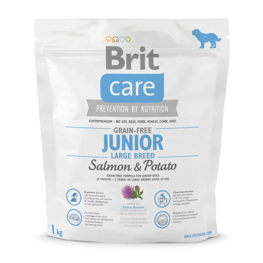 Сухий корм для собак Brit Care GF Junior Large Breed Salmon & Potato 1 кг: ціни та характеристики