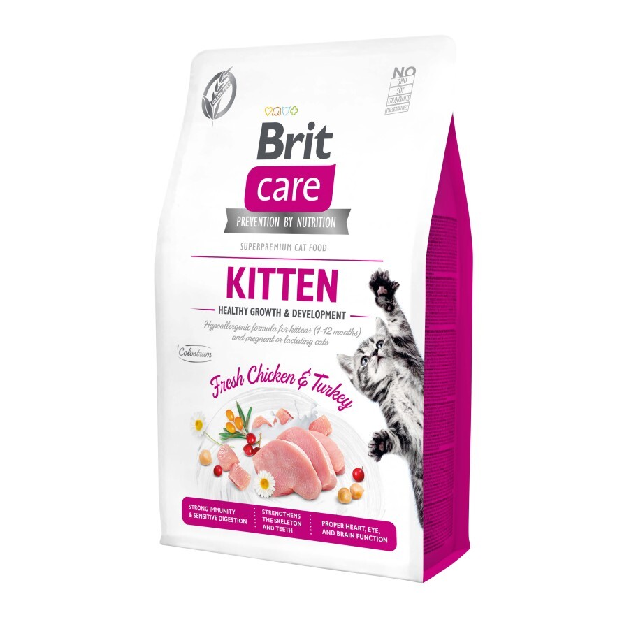 Сухой корм для кошек Brit Care Cat GF Kitten HGrowth and Development 2 кг: цены и характеристики