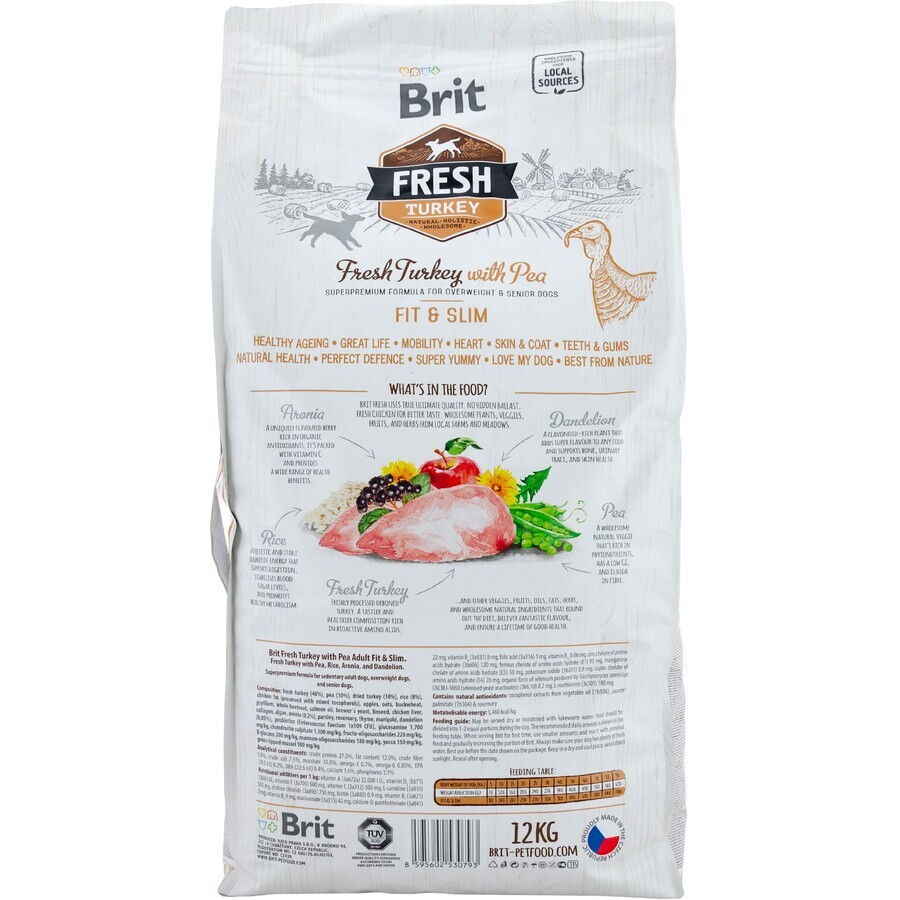 Сухий корм для собак Brit Fresh Turkey/Pea Light Fit and Slim Adult 12 кг: ціни та характеристики