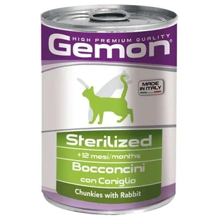 Консервы для кошек Gemon Cat Wet Adult Sterilised кролик 415 г
