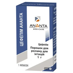Цефепим Ананта порошок д/р-ра д/ин. 1 г флакон