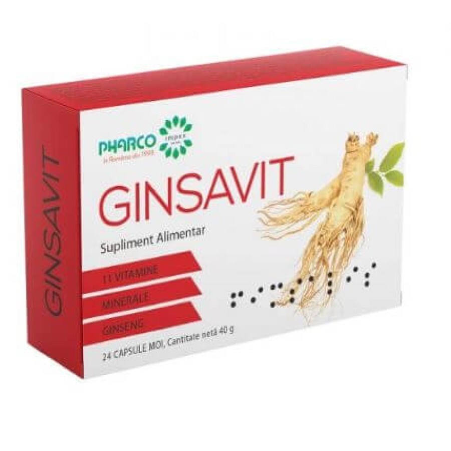 Гинсавит (Ginsavit), 24 капсулы, Pharco: цены и характеристики