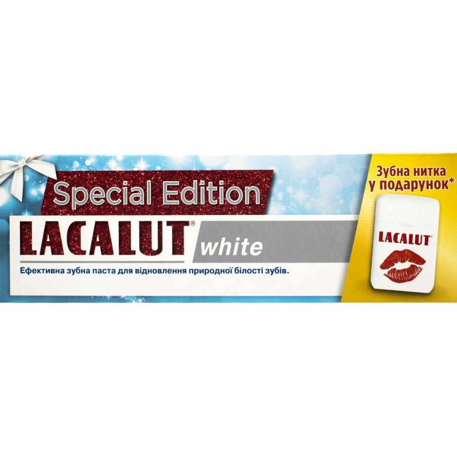 Зубная паста Lacalut White 75 мл + Зубная нить: цены и характеристики