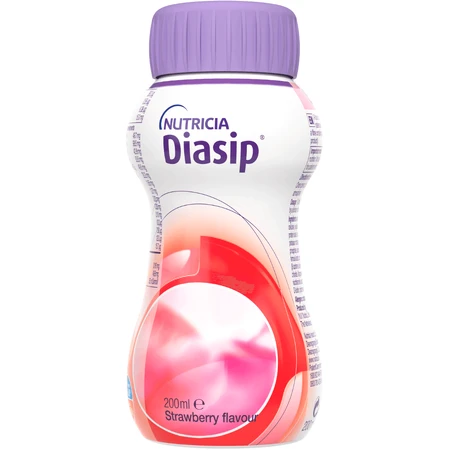 Ентеральне харчування Діасіп Nutricia Diasip Strawberry flavour з 3-х років зі смаком полуниці, 200 мл: ціни та характеристики