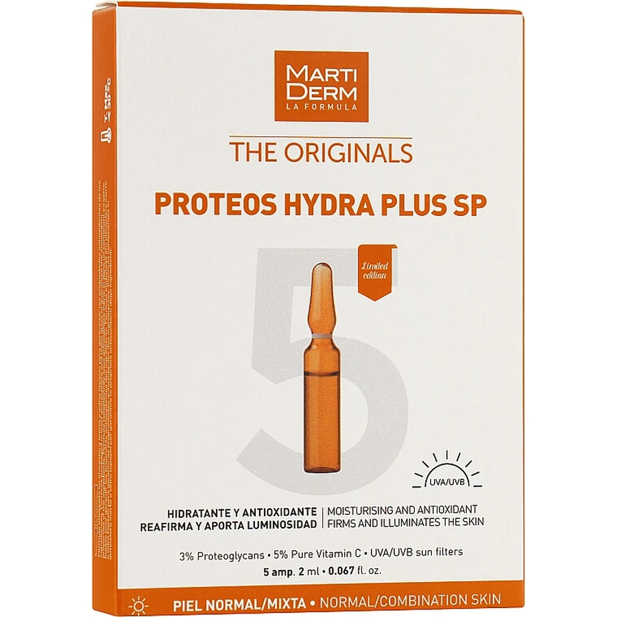 Солнцезащитные ампулы MartiDerm The Originals Proteos Hydra Plus SP 2 мл 5 шт: цены и характеристики