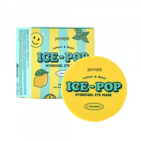 Гидрогелевые патчи для глаз Petitfee Lemon & Basil Ice-Pop с лимоном и базиликом 60 шт