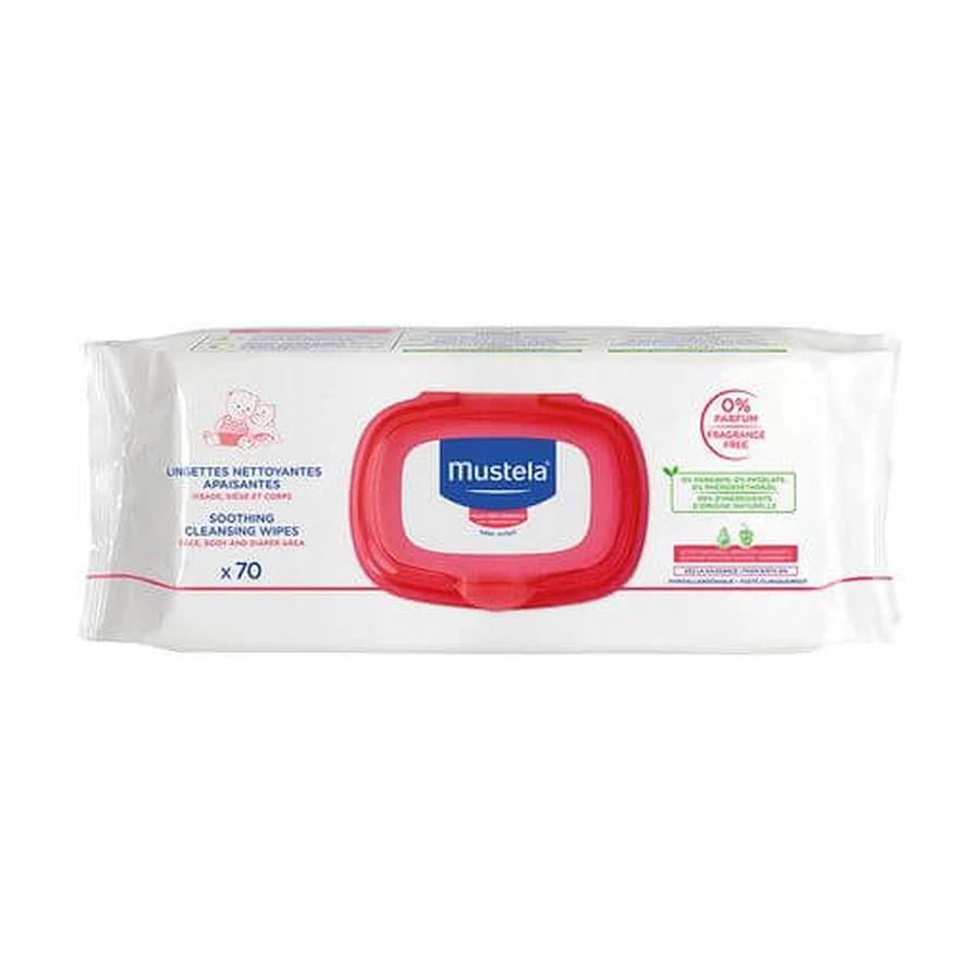 Дитячі вологі серветки Mustela Bebe Soothing для чутливої шкіри 70 шт: ціни та характеристики