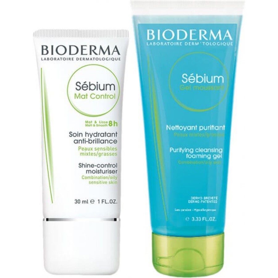 Набор Bioderma Sebium Мат контроль 30 мл + Sebium очищающий гель 45 мл: цены и характеристики