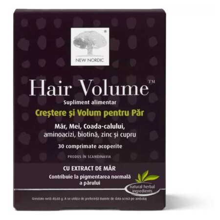 Засіб для зростання і обсягу волосся (Hair Volume), з рослинними інгредієнти 30 таблеток New Nordic