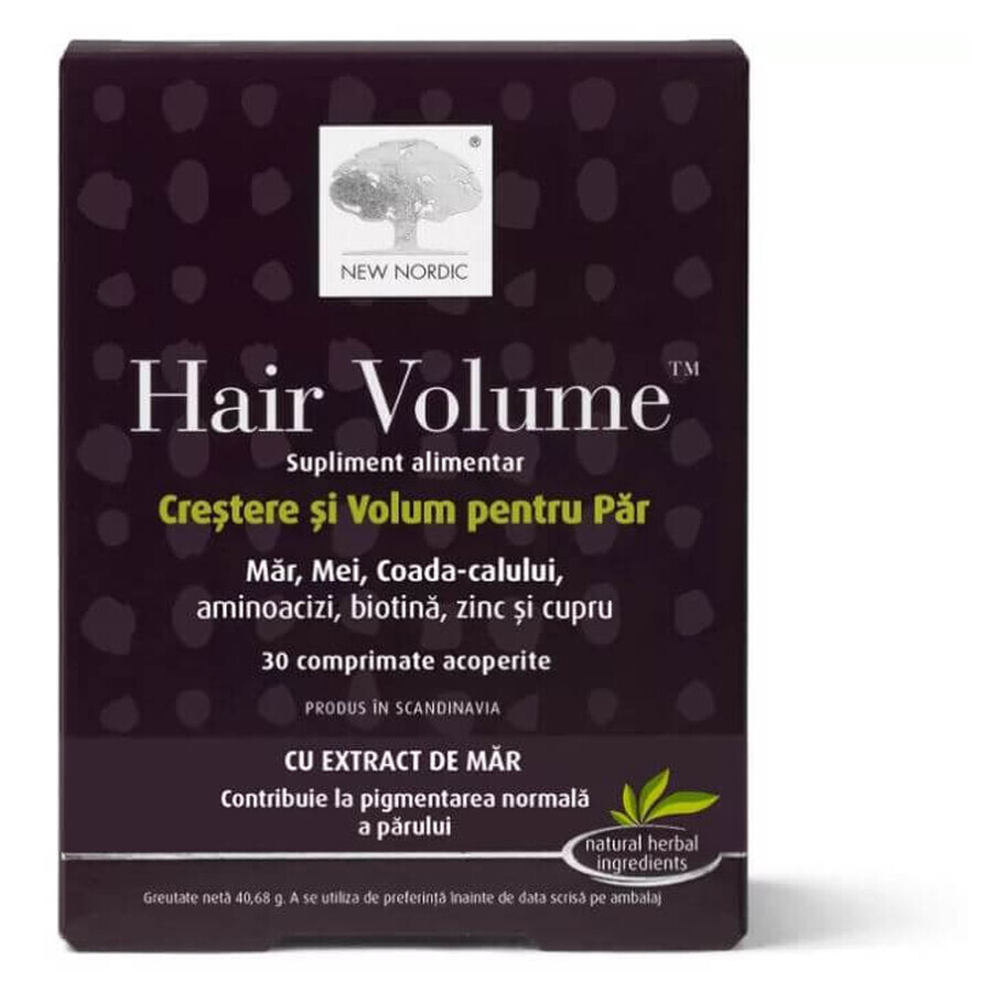 Засіб для зростання і обсягу волосся (Hair Volume), з рослинними інгредієнти 30 таблеток New Nordic: ціни та характеристики