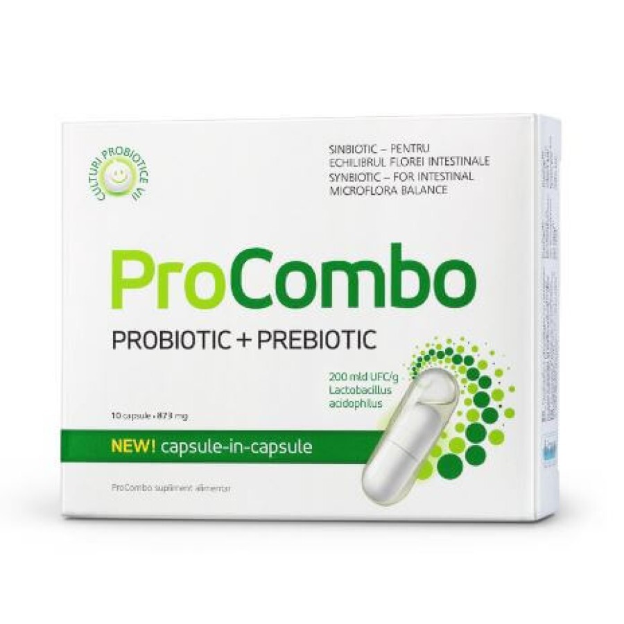 Пробіотик + Пребіотик для балансу кишкової флори ProCombo, 10 капсул, Vitaslim: ціни та характеристики
