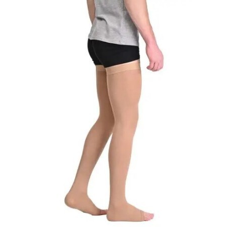 Чулки мужские Soloventex Comfort с открытым носком 2 класс компрессии, размер M, бежевый 