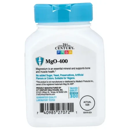 Магній, 400 мг, Magnesium, 21st Century, 90 таблеток: ціни та характеристики
