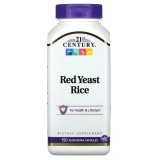 Червоний дріжджовий рис, Red Yeast Rice, 21st Century, 150 вегетаріанських капсул