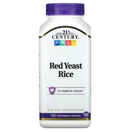 Красный дрожжевой рис, Red Yeast Rice, 21st Century, 150 вегетарианских капсул