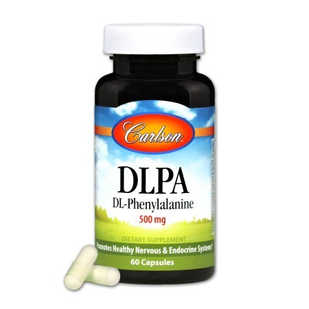 DLPA (фенілаланін) 500мг, DL-Phenylalanine, Carlson, 60 капсул