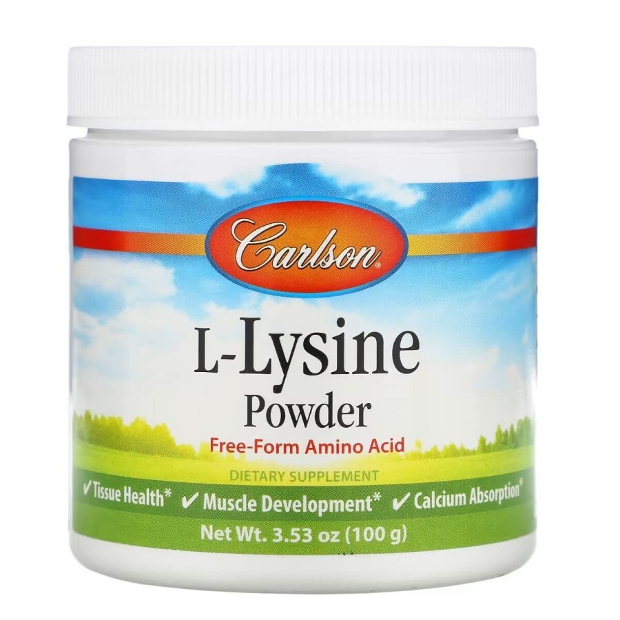 L-лізин у порошку, L-Lysine, Amino Acid Powder, Carlson, 100 гр: ціни та характеристики