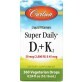 Вітамін D3+K2 у краплях, 2000 МО та 45 мкг, Super Daily D3+K2, Carlson, 10.16 мл
