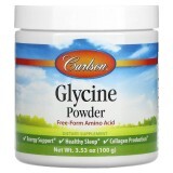 Гліцин у порошку, вільна форма амінокислоти, Glycine Powder, Free Form Amino Acid, Carlson, 100 гр