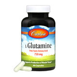 Глютамін 750мг, L-Glutamine, Carlson, 90 капсул