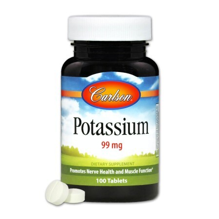 Калий, Potassium, Carlson, 100 таблеток