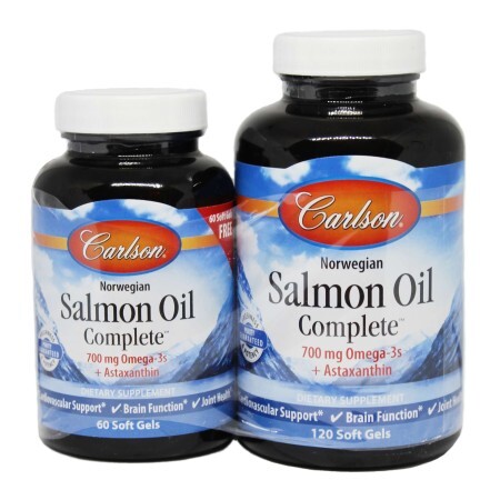 Лососевий Жир, Salmon Oil Complete, Carlson, 120+60 желатинових капсул
