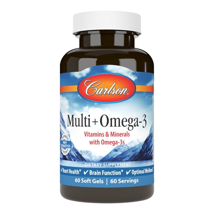 Мультивитамины с Омега-3, Multi + Omega-3, Carlson, 60 гелевых капсул: цены и характеристики