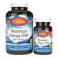Омега Максимум 2000, Вкус Лимона, Maximum Omega 2000, Carlson, 90+30 желатиновых капсул