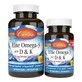 Омега-3 з Вітамінами D та K, 700 мг, Смак Лимону, Elite Omega-3 + D&amp;K, Carlson, 60+30 гелевих капсул