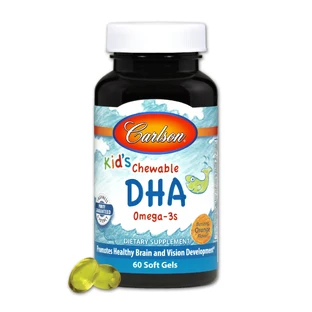 Риб'ячий жир (DHA) для Дітей, Смак Апельсину, Kid's Chewable, Carlson, 60 желатинових капсул