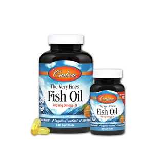 Рыбий Жир, Вкус Апельсина, The Very Finest, Carlson, 120+30 желатиновых капсул