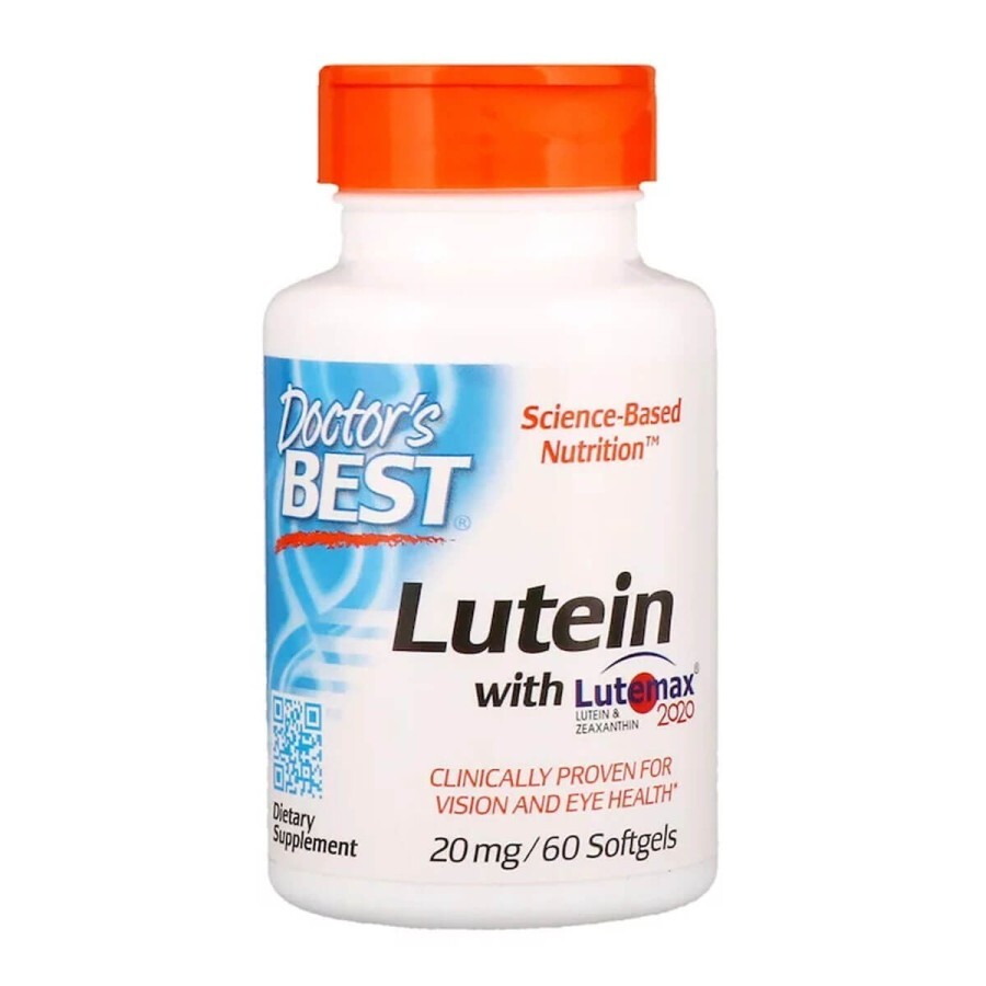 Лютеин, Lutein with Lutemax Doctor's Best, 20 мг, 60 желатиновых капсул: цены и характеристики