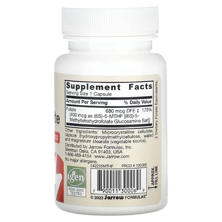 Метил Фолієва Кислота (Метилфолат) 400 мкг, Methyl Folate, Jarrow Formulas, 60 вегетаріанських капсул: ціни та характеристики