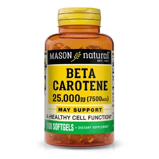 Бета-каротин 25000МЕ, Beta Carotene, Mason Natural, 100 гелевых капсул