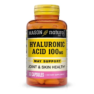 Гиалуроновая кислота 100мг, Hyaluronic Acid, Mason Natural, 30 капсул