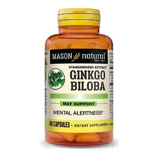 Гинкго Билоба Экстракт, Ginkgo Biloba, Mason Natural, 60 капсул