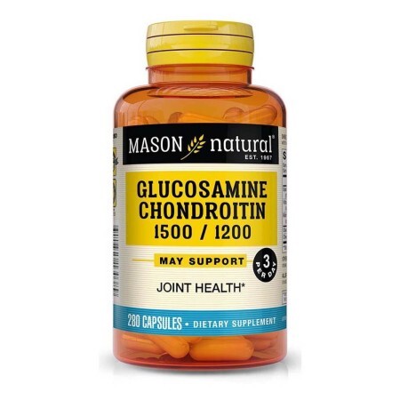 Глюкозамин и Хондроитин 1500/1200, Glucosamine Chondroitin, Mason Natural, 280 капсул