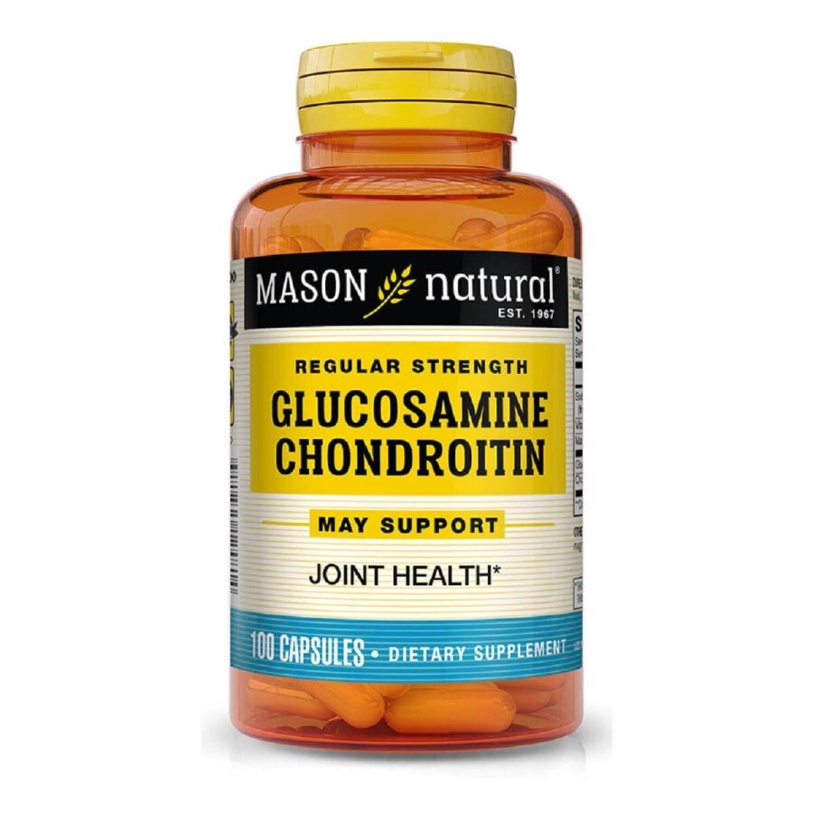Глюкозамин и Хондроитин, Glucosamine Chondroitin Regular Strength, Mason Natural, 100 капсул: цены и характеристики