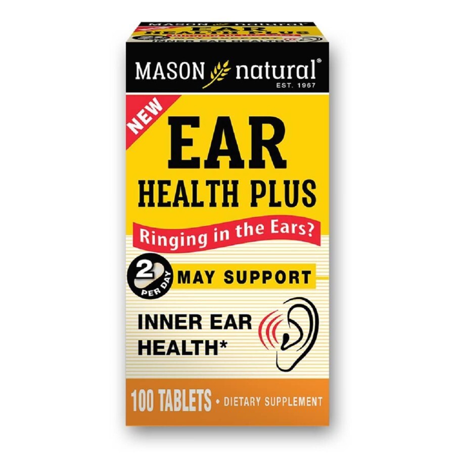 Здоровье ушей, Ear Health Plus, Mason Natural, 100 таблеток: цены и характеристики