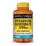 Калий Глюконат 595мг, Potassium Gluconate, Mason Natural, 100 таблеток