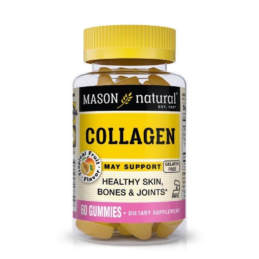 Колаген, Collagen, Mason Natural, 60 жувальних цукерок: ціни та характеристики